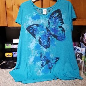Faded Glory XL shirt with butterfly